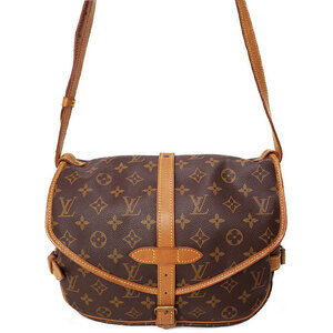 Louis Vuitton Monogram Leather Brown Saumur Shoulder Bag